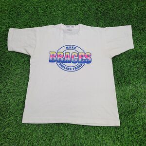 Vintage Braces Shirt Womens Large 21x25 White USA